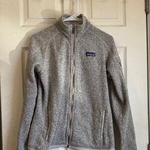 Patagonia Heathered Light Gray Full-Zip Fleece Jacket